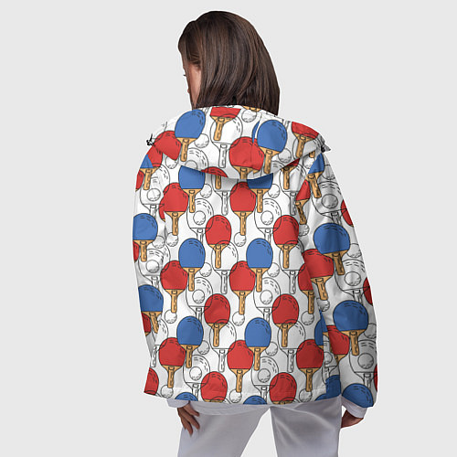 Женская ветровка Настольный теннис - ракетки / 3D-Черный – фото 4