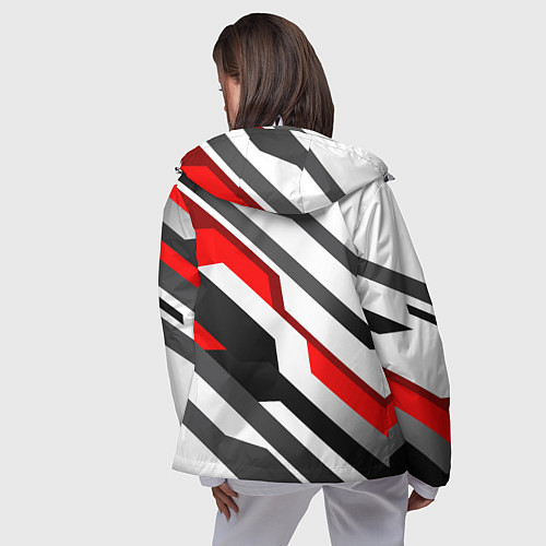 Женская ветровка Honda - red and white / 3D-Белый – фото 4