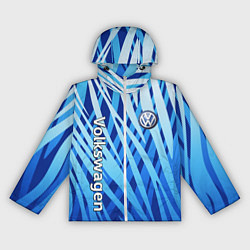 Ветровка с капюшоном женская Volkswagen - синий камуфляж, цвет: 3D-белый