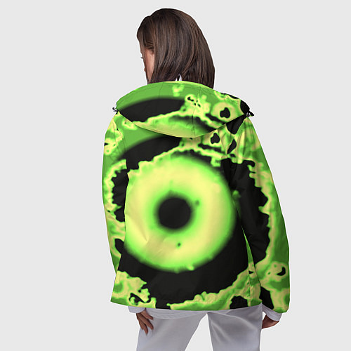 Женская ветровка Черный клевер кислотный / 3D-Белый – фото 4