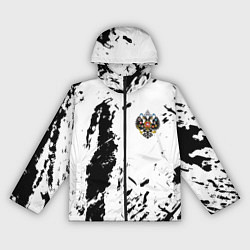 Ветровка с капюшоном женская Россия спорт краски герб, цвет: 3D-черный