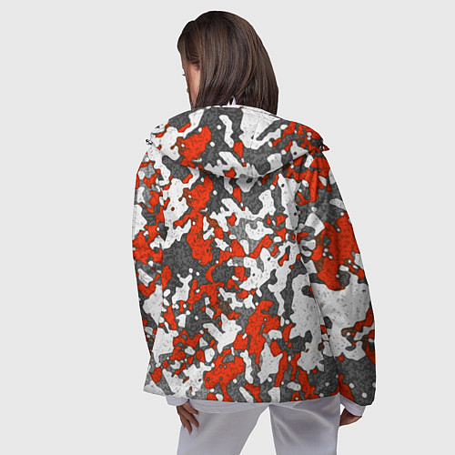 Женская ветровка Абстракция серо-красная / 3D-Белый – фото 4