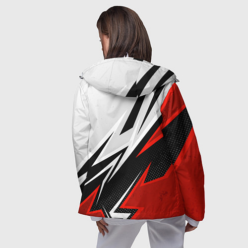Женская ветровка N7 mass effect - white and red / 3D-Белый – фото 4