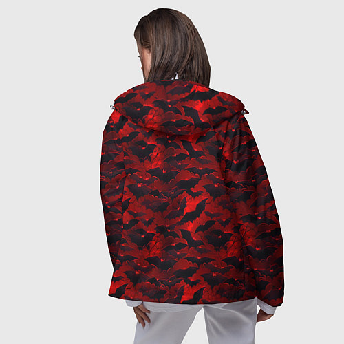 Женская ветровка Летучие мыши в красную ночь / 3D-Белый – фото 4