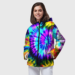 Ветровка с капюшоном женская Abstraction colorful composition, цвет: 3D-черный — фото 2