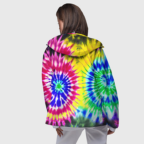 Женская ветровка Colorful floral composition - tie-dye / 3D-Белый – фото 4