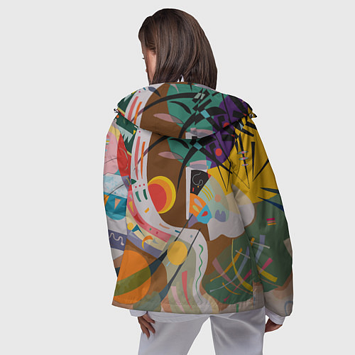 Женская ветровка Искусство Кандинского - Доминирующая кривая / 3D-Белый – фото 4