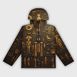 Ветровка с капюшоном женская Арт в стиле египетских письмен, цвет: 3D-черный