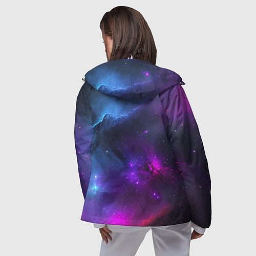 Женская ветровка Бескрайний космос фиолетовый / 3D-Белый – фото 4