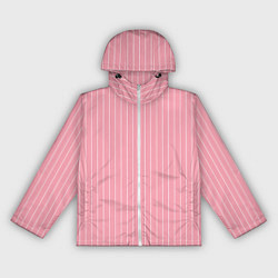 Ветровка с капюшоном женская Розовый широкая полоска, цвет: 3D-белый