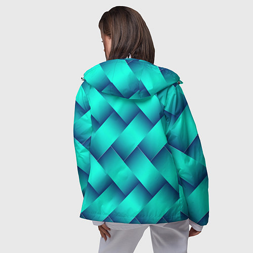Женская ветровка Бирюзовое переплетение / 3D-Белый – фото 4