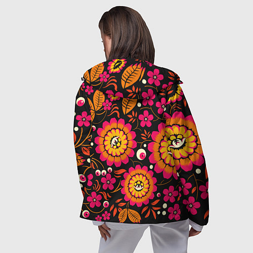 Женская ветровка Хохлома параноидальная / 3D-Черный – фото 4