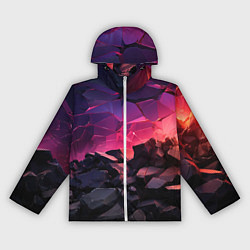 Женская ветровка Темные фиолетовые камни текстура