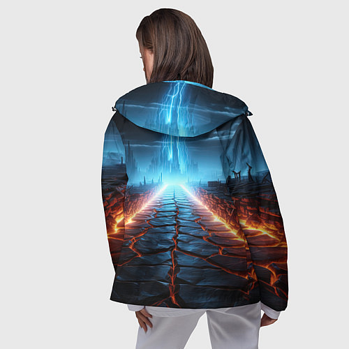 Женская ветровка Разломленная дорога / 3D-Черный – фото 4