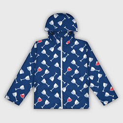 Ветровка с капюшоном женская Бокальчик винишка, цвет: 3D-белый