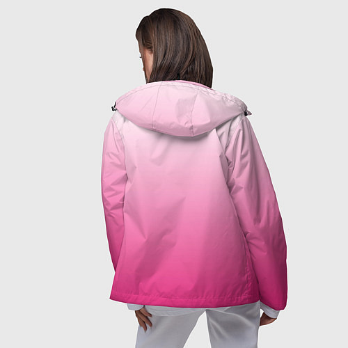 Женская ветровка Бело-розовый градиент / 3D-Черный – фото 4