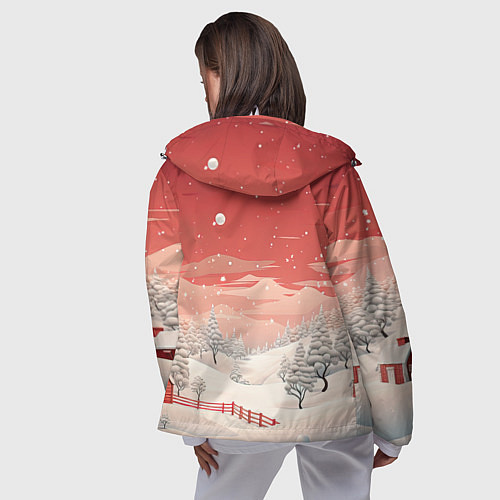 Женская ветровка Завораживающий зимний пейзаж / 3D-Белый – фото 4