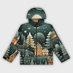 Женская ветровка Снежная деревня в праздничном наряде