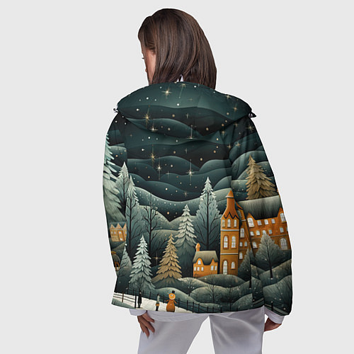 Женская ветровка Зима в городе ожидание праздника / 3D-Белый – фото 4