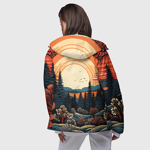 Женская ветровка Мерцание праздника новогодний орнамент / 3D-Белый – фото 4