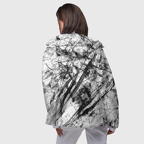 Женская ветровка Чёрно белые узоры / 3D-Белый – фото 4