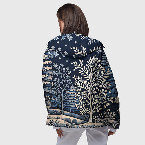 Женская ветровка Ледяные узоры нового года / 3D-Белый – фото 4