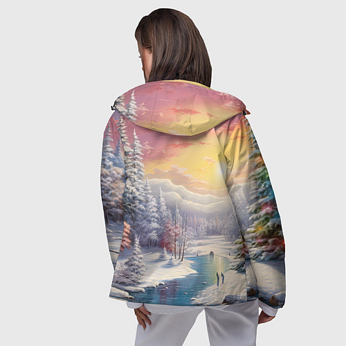 Женская ветровка Сказочное сияние нового года / 3D-Черный – фото 4