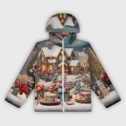 Женская ветровка Объемные новогодние домики