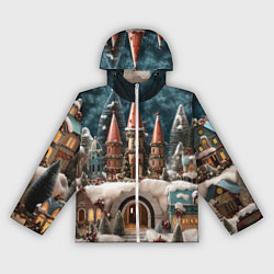 Женская ветровка Деревенские домики зимой