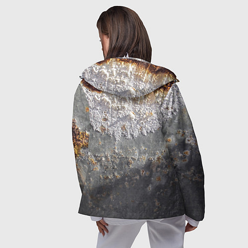 Женская ветровка Коррозия металла гранж текстура / 3D-Белый – фото 4