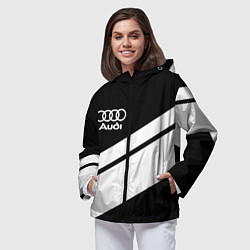 Ветровка с капюшоном женская Audi sport line, цвет: 3D-черный — фото 2