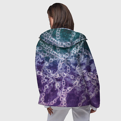 Женская ветровка Абстракция - ДНК цепочка / 3D-Черный – фото 4