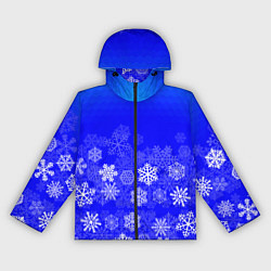 Женская ветровка Снежинки на синем