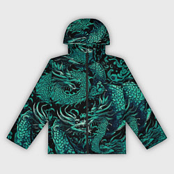 Женская ветровка Дракон бирюзового цвета
