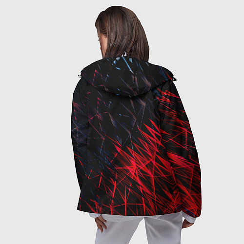 Женская ветровка Красно чёрные узоры / 3D-Белый – фото 4