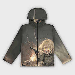 Ветровка с капюшоном женская Девушка с пистолетом, цвет: 3D-черный