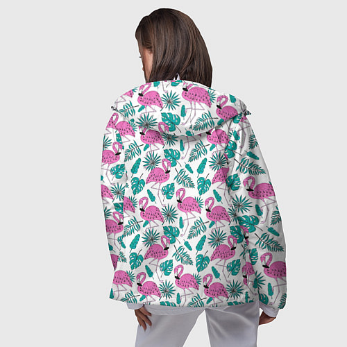 Женская ветровка Тропический розовый фламинго / 3D-Белый – фото 4