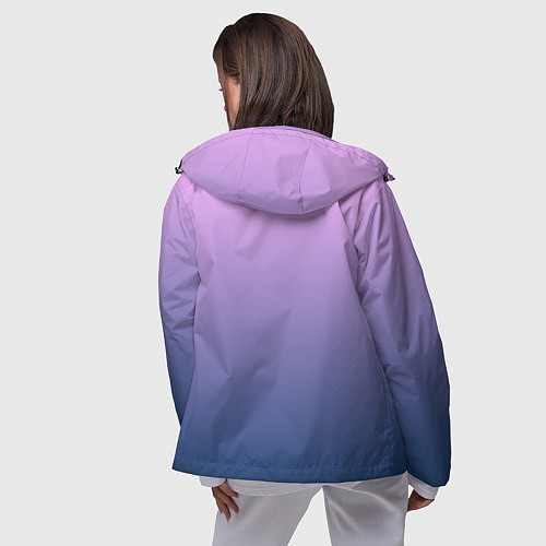 Женская ветровка Рассвет розовый и синий градиент 3d / 3D-Черный – фото 4
