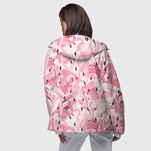 Женская ветровка Стая розовых фламинго / 3D-Белый – фото 4