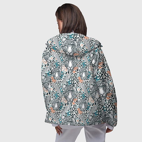 Женская ветровка Дикий тропический ягуар / 3D-Белый – фото 4
