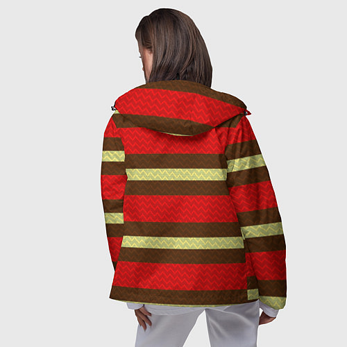 Женская ветровка Плетёная текстура змеиной расцветки / 3D-Черный – фото 4