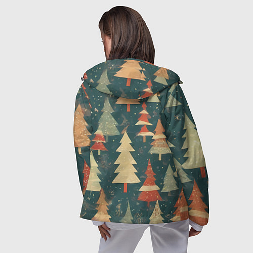 Женская ветровка Елки новый год / 3D-Черный – фото 4