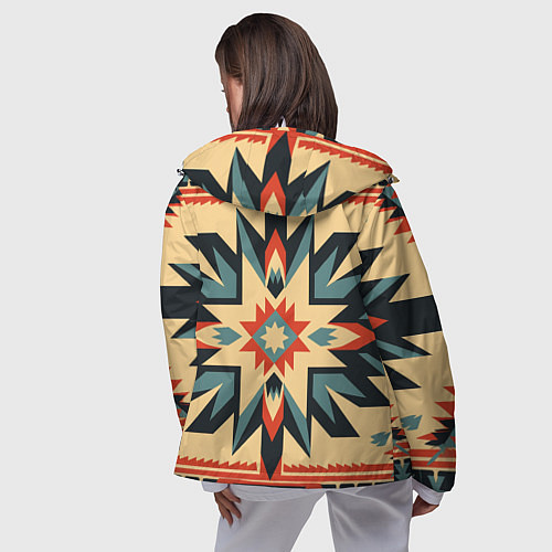 Женская ветровка Орнамент в стиле американских индейцев / 3D-Белый – фото 4