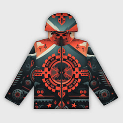 Ветровка с капюшоном женская Рисунок в стиле американских индейцев, цвет: 3D-черный