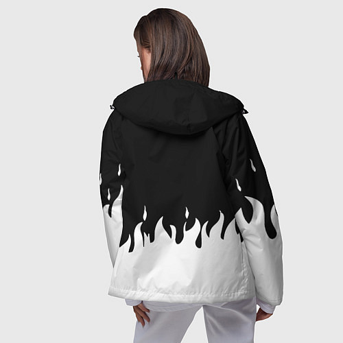 Женская ветровка Герб РФ огонь патриотический стиль / 3D-Черный – фото 4