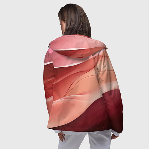 Женская ветровка Нежная персиковая абстракция / 3D-Черный – фото 4