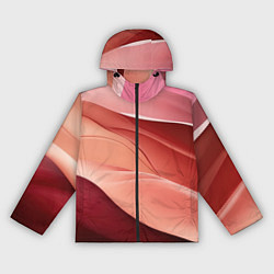 Ветровка с капюшоном женская Нежная персиковая абстракция, цвет: 3D-черный