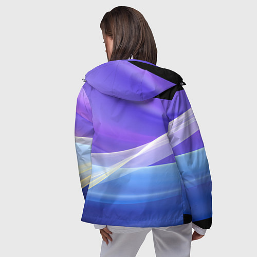 Женская ветровка Фиолетовая и голубая абстракция / 3D-Белый – фото 4