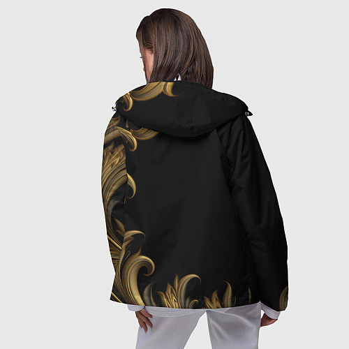 Женская ветровка Герб России и золотистый узор / 3D-Белый – фото 4