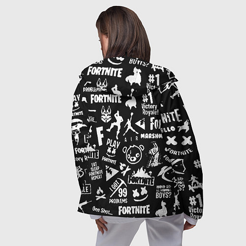 Женская ветровка Fortnite alllogo black / 3D-Черный – фото 4